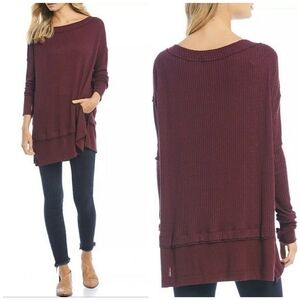 Free People Fig Sorbet Long Sleeve Sweater Knit Tunic